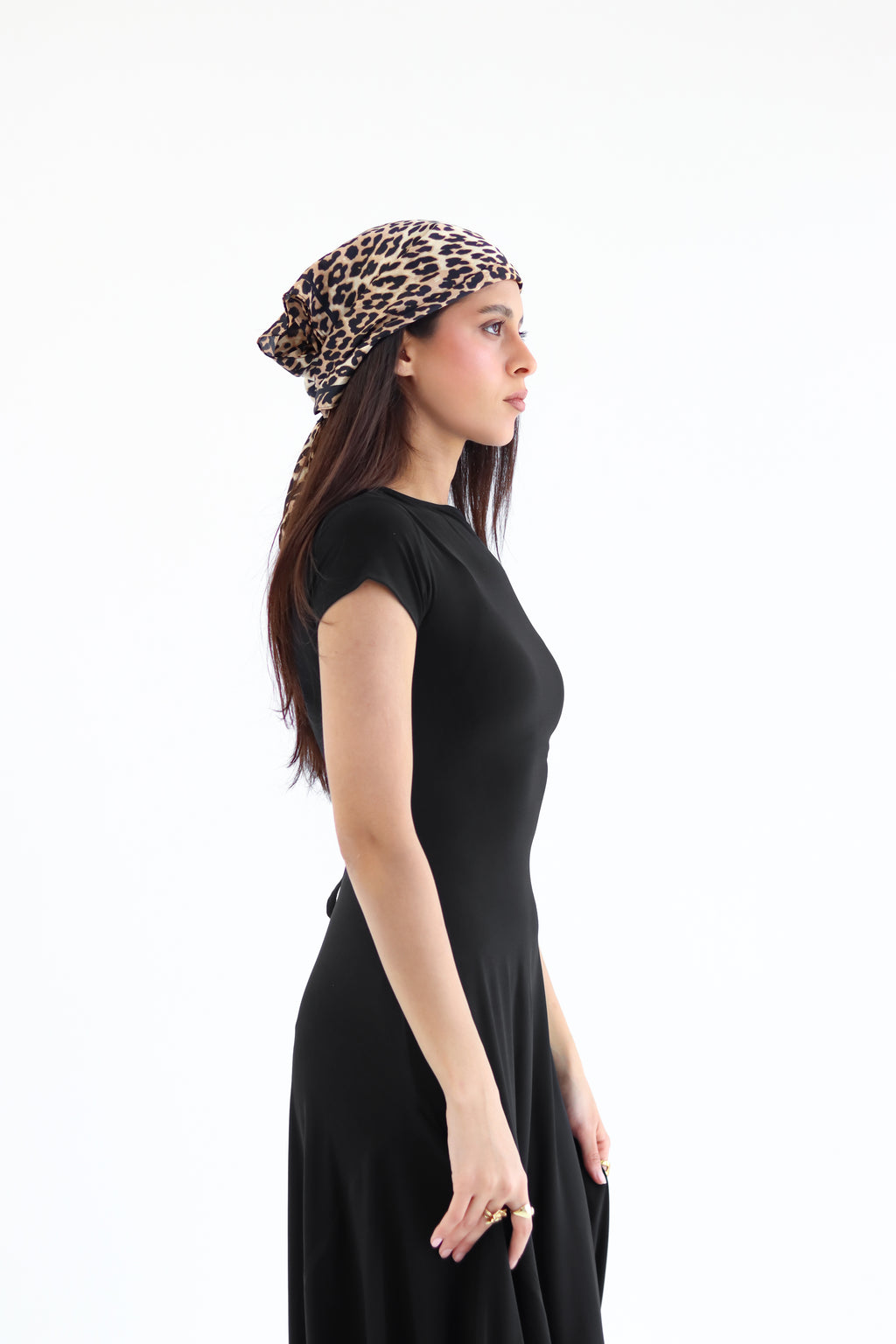 Sculpt Asymmetric Midi dress - Black