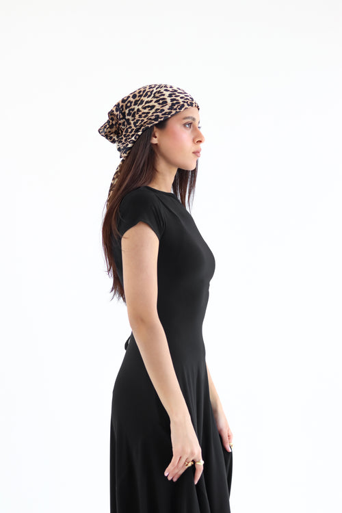 Sculpt Asymmetric Midi dress - Black